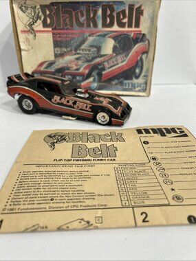 MPC 1/25 BUILT  BLACK BELT FIREBIRD FUNNY CAR  PLASTIC CAR  MODEL KIT W/ BOX